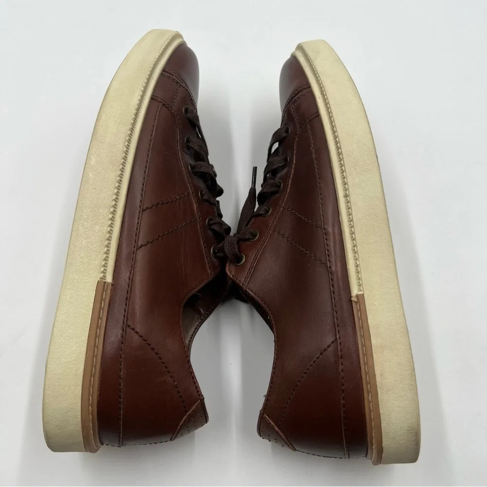 Lucky Brand FIR Mens Brown Leather Cap Toe Low Top Sneakers‎ 10.5M 115-21848